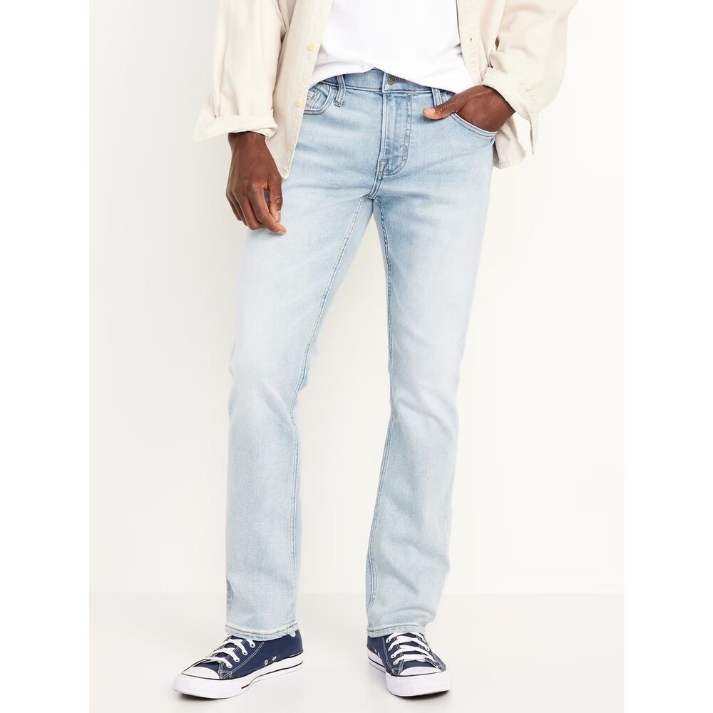 Old Navy Straight 360° Tech Stretch Performonce Jeans Light Wash 29x30 NWOT